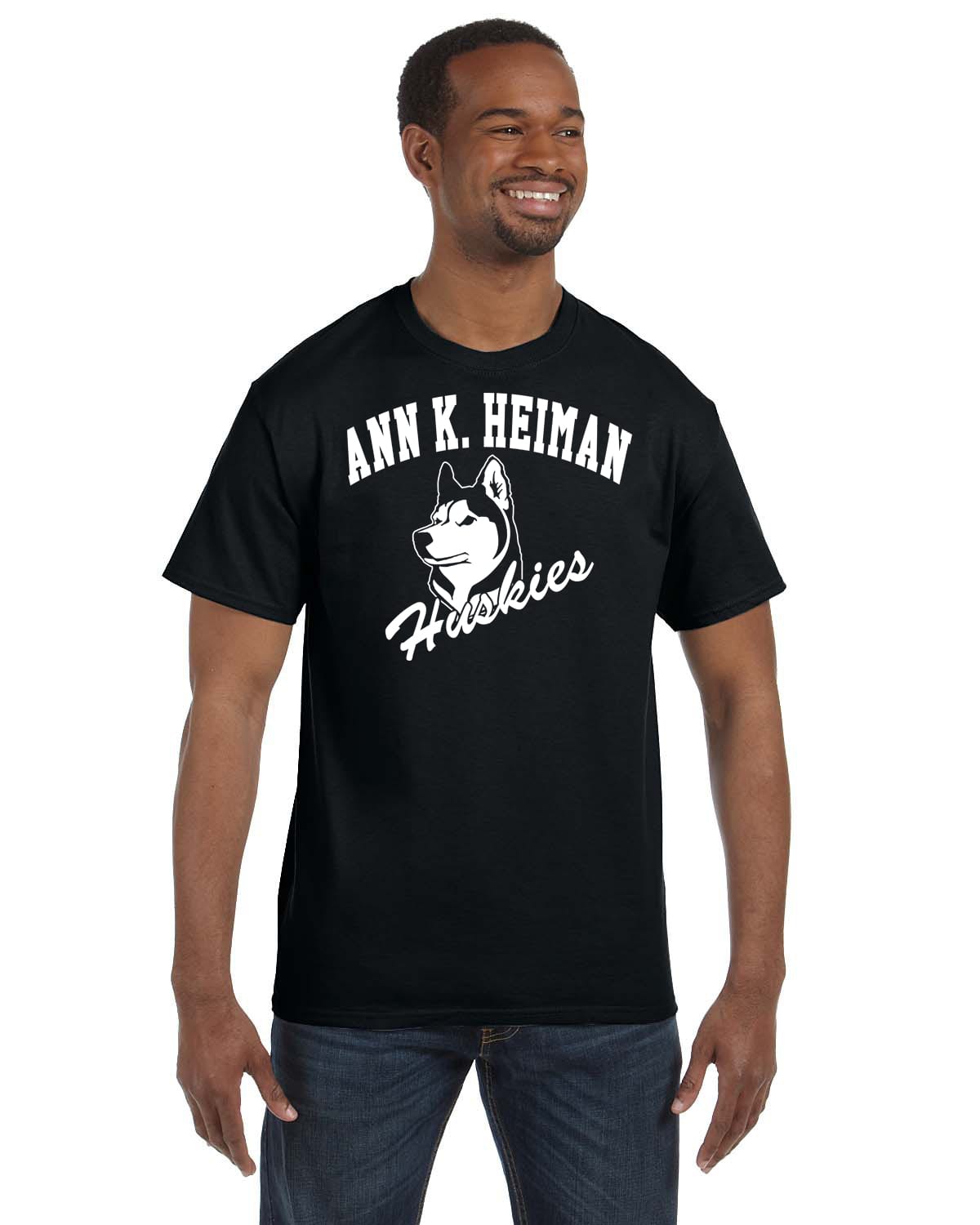 Heiman Elementary School Adult Black Short Sleeve Cotton T-shirt