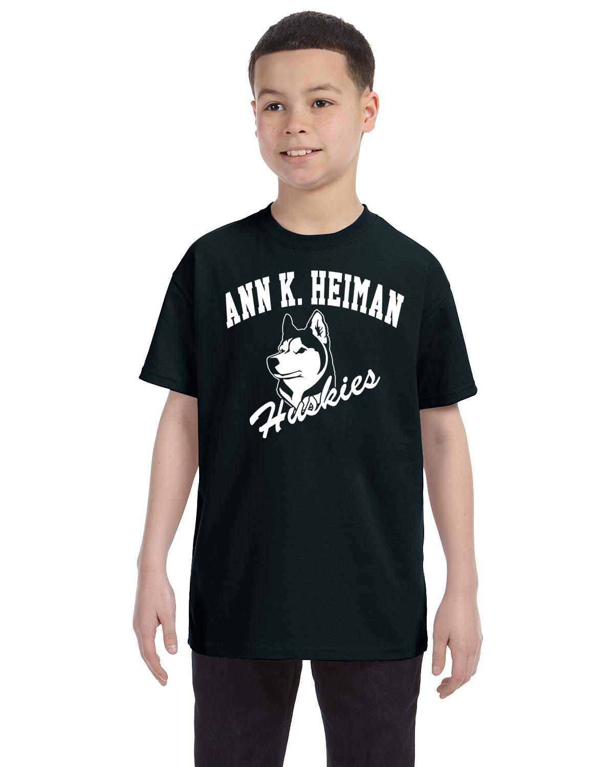 Heiman Elementary School Youth Black Short Sleeve Cotton T-shirt