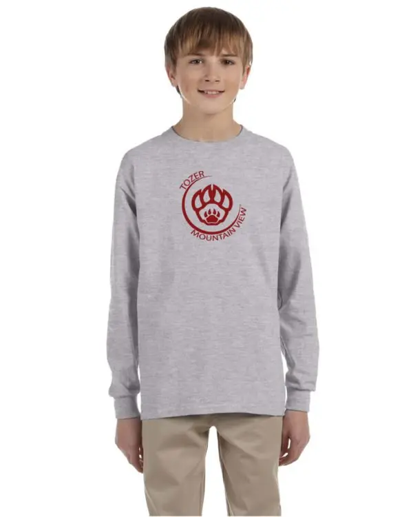 Tozer/Mountain View Elementary School Youth Grey Long Sleeve Cotton T-Shirt