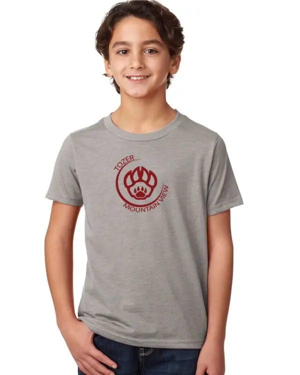 Tozer/Mountain View Elementary School Youth Grey Short Sleeve Cotton T-shirt