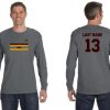 Windsor High School Gildan 5400 charcoal long sleeve Soccer Spirit Pack Logo with name and number