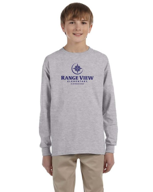 Range View Elementary School Youth Grey Long Sleeve Cotton T-Shirt