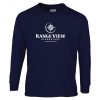 Range View Elementary School Adult Navy Long Sleeve Cotton T-shirt