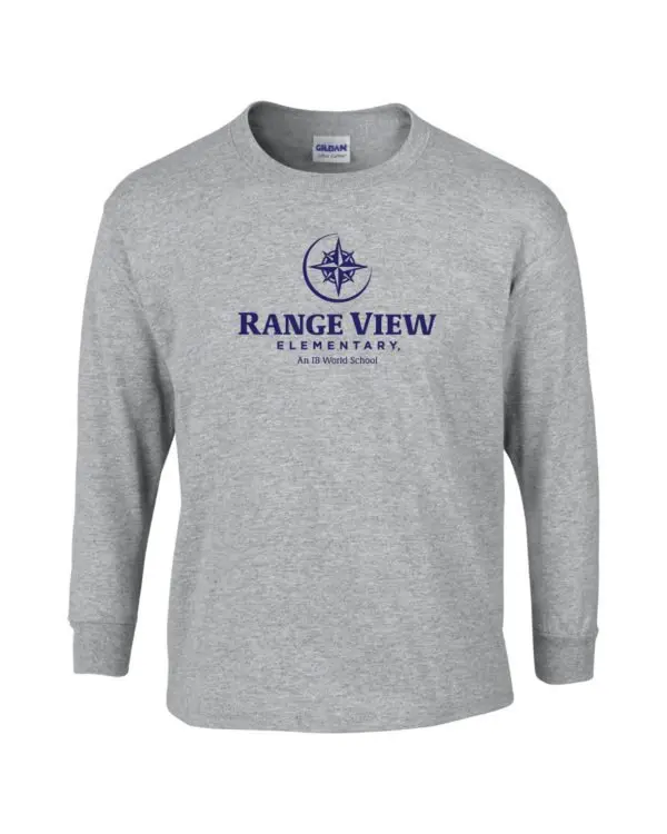 Range View Elementary School Adult Grey Long Sleeve Cotton T-shirt