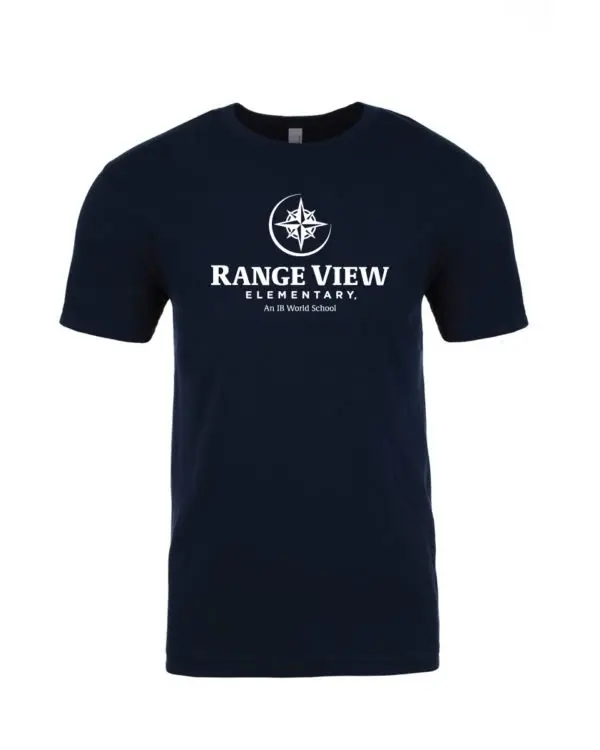 Range View Elementary School Adult Navy Short Sleeve Cotton T-Shirt