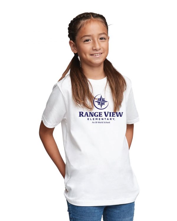 Range View Elementary School Youth White Short Sleeve Cotton T-shirt